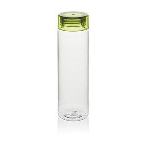 Láhev na pití z RPET, 600ml, transparentní se zeleným víčkem