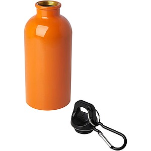 Láhev na vodu z nerezové oceli s karabinou 400ml, oranžová