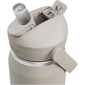 Láhev na vodu z nerezové oceli s výklopným brčkem 750ml, Světle šedá