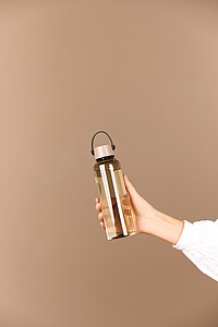 Láhev na vodu z RPET 550 ml, tmavě béžová