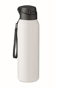 Láhev s dvojitou stěnou a integrovaným brčkem, 580ml, bílá - reklamní předměty