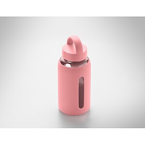 Láhev z borosilikátového skla 600 ml, jemně růžová
