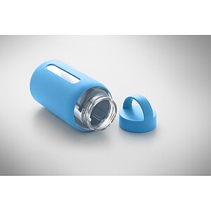 Láhev z borosilikátového skla 600 ml, tyrkysová