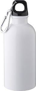 Láhev z recyklované nerezové oceli 400 ml, bílá - reklamní předměty
