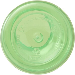Láhev z recyklovaného plastu s karabinou, 400ml, zelená