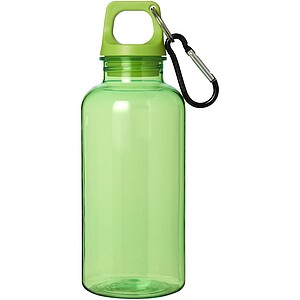 Láhev z recyklovaného plastu s karabinou, 400ml, zelená