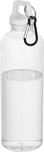 Láhev z recyklovaného plastu s karabinou 750 ml, bílá - reklamní předměty