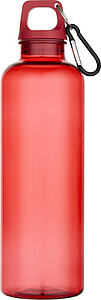 Láhev z recyklovaného plastu s karabinou 750 ml, červená