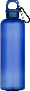 Láhev z recyklovaného plastu s karabinou 750 ml, královská modrá