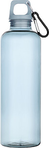 Láhev z recyklovaného plastu s karabinou 750 ml, tyrkysová