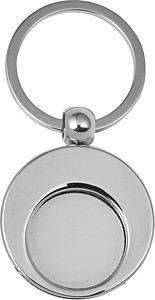 LENTISA Kovová klíčenka s žetonem, stříbrná - reklamní předměty