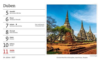 Letem světem 2027, stolní kalendář