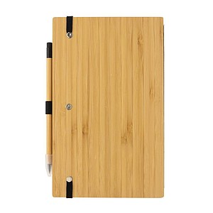Linkovaný zápisník A5 s tužkou, bambusová obálka