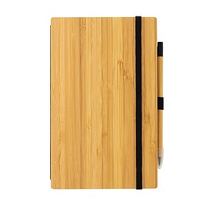 Linkovaný zápisník A5 s tužkou, bambusová obálka