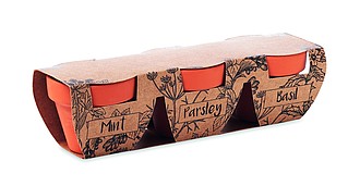 MACETAS Sada 3 květináčů a semínek máty, bazalky a petržele