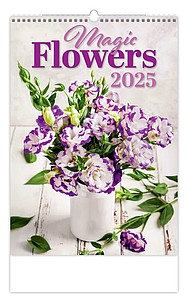 Magic Flowers 2025, nástěnný kalendář, prodloužená záda - reklamní kalendáře