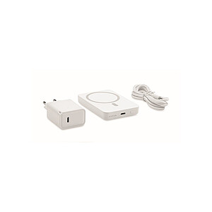 Magnet. powerbanka 5000mAh,set, bílá