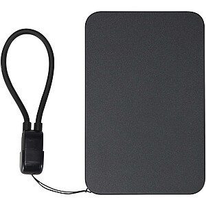 Magnetická powerbanka SMART o kapacitě 5000 mAh z recyklovaného plastu s poutkem, černá