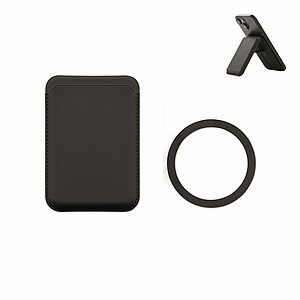 Magnetické pouzdro na karty, černá - reklamní předměty