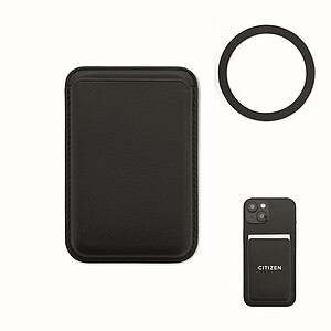 Magnetický držák na karty, černá - reklamní předměty