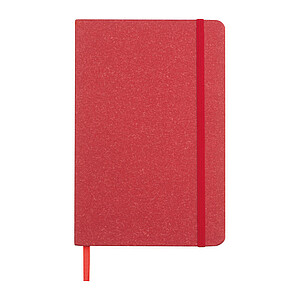 MAKAR Zápisník A5 se záložkou do kartonu a elastickým zapínáním, červená