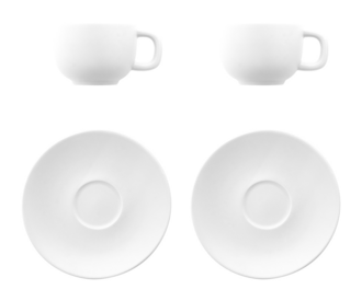 MALBUN Sada šálků na espresso, 85 ml, bílá