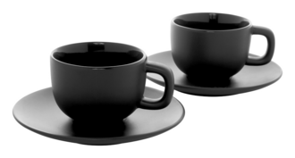 MALBUN Sada šálků na espresso, 85 ml, černá