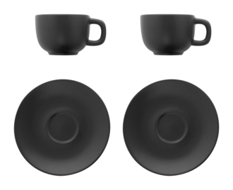 MALBUN Sada šálků na espresso, 85 ml, černá
