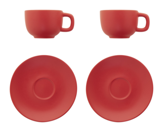 MALBUN Sada šálků na espresso, 85 ml, červená