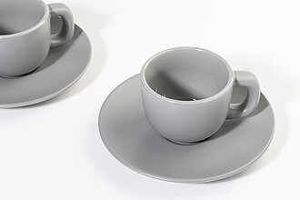 MALBUN Sada šálků na espresso, 85 ml, šedá