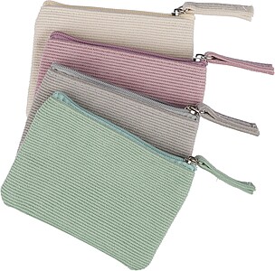 Manšestrová peněženka na zip, béžová