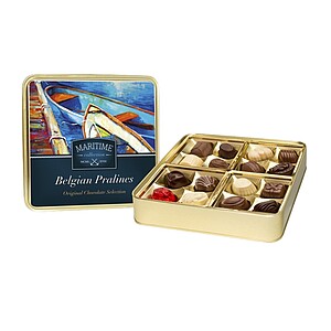 MARITIME - plněné belgické pralinky v plechové dóze - reklamní předměty