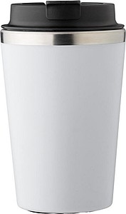 MARON Cestovní hrnek z nerezové oceli a PP, 350 ml, bílá