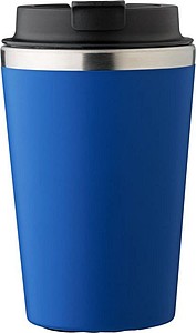 MARON Cestovní hrnek z nerezové oceli a PP, 350 ml, kobaltově modrá