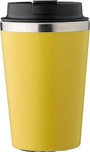 MARON Cestovní hrnek z nerezové oceli a PP, 350 ml, žlutá