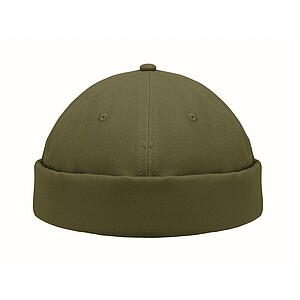 MARSABO Čepice z broušené bavlny, tm. vojenská zelená