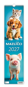 Mazlíčci 2027, nástěnný kalendář, prodloužená záda - reklamní kalendáře