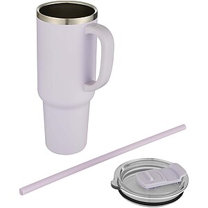 Měděný vakuově izolovaný termohrnek s brčkem a dvojitou stěnou 1200ml, světle fialová