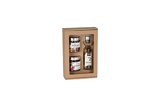 MEDŘECH Dárková sada Medoviny originál 0,2l, čokokrému višeň 200 g a ořechového mlsání 100 g - reklamní předměty