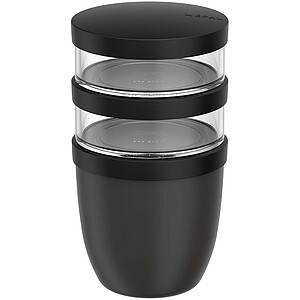 Mepal Ellipse 3dílný hrnec na oběd o objemu 500 ml + 2 × 200 ml, černá