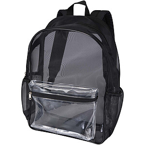 Mesh batoh z recyklovaného materiálu, 18 l, černá - batoh s potiskem