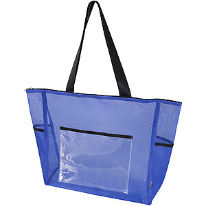 Mesh nákupní taška z recyklovaného materiálu, 23 l, královská modrá - taška s vlastním potiskem