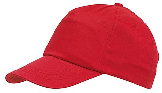 MESINA Pětipanelová čepice, červená - reklamní kšiltovky