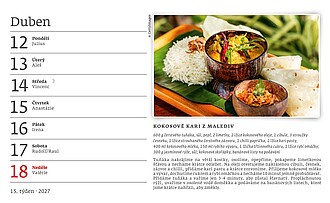Mezinárodní kuchařka 2027, stolní kalendář