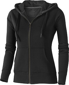Mikina ELEVATE ARORA HOODED FULL ZIP LADIES SWEATER černá S - mikina s vlastním potiskem