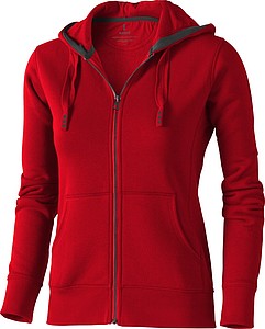 Mikina ELEVATE ARORA HOODED FULL ZIP LADIES SWEATER červená L