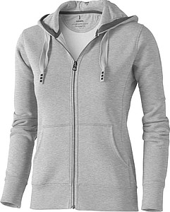 Mikina ELEVATE ARORA HOODED FULL ZIP LADIES SWEATER šedý melír XS