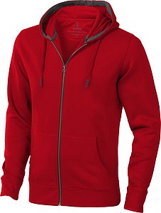 Mikina ELEVATE ARORA HOODED FULL ZIP SWEATER červená S - potisk mikin