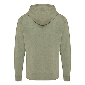 Mikina na zip s kapucí, recyklovaná bavlna, zelená, 3XL