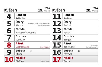 MINI 14denní kalendář 2026, stolní kalendář